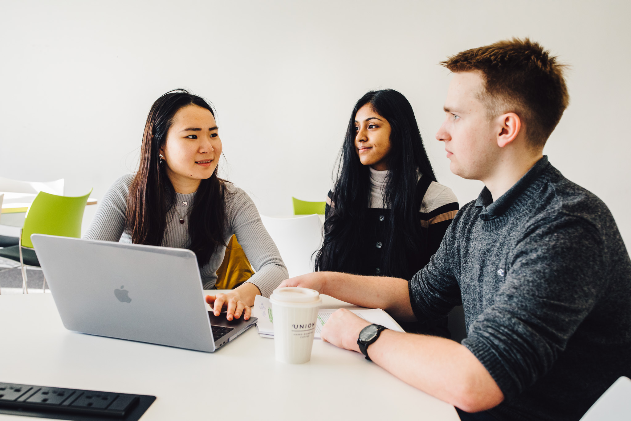 A group of students having a discussion