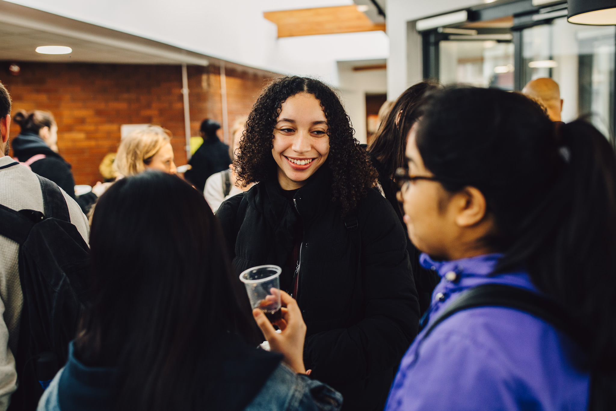 Diverse student groups taking part in discussions
