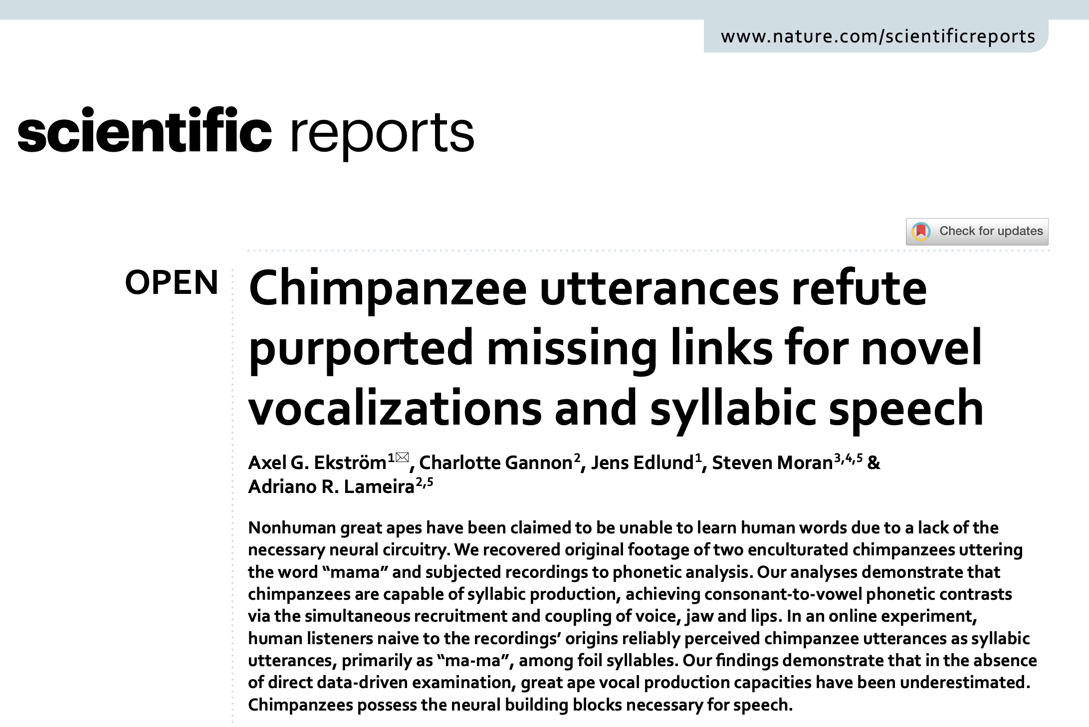 Chimpanzee utterances