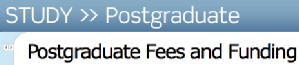 University fees and funding page