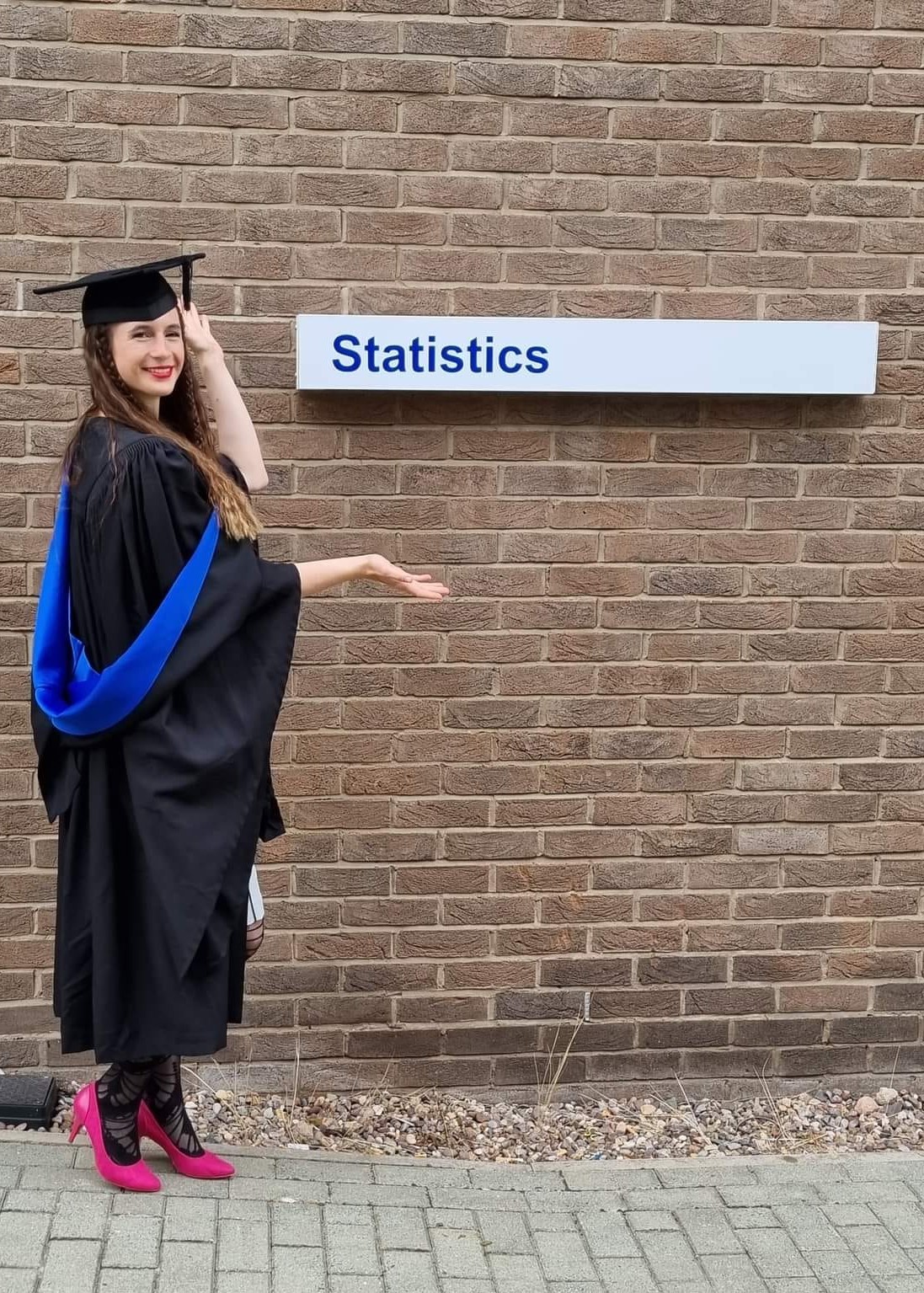 A photo of me in front of the statistics department