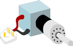 a cartoon drawing of an electric motor