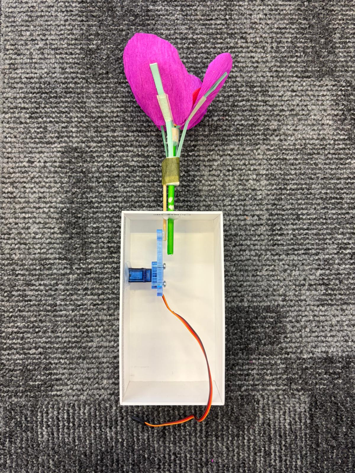 a mechanism that can control a paper flower opening