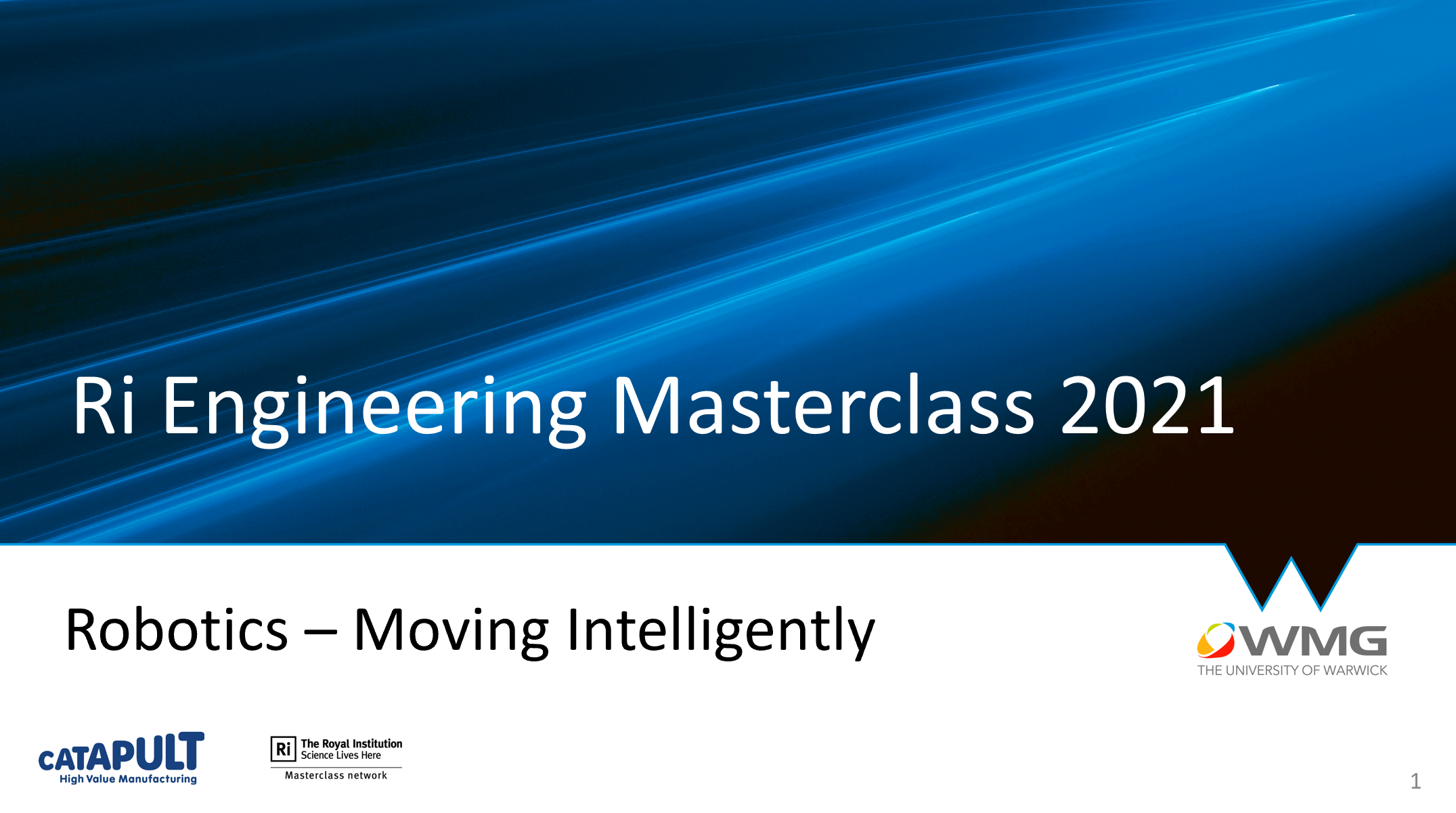 The first page of the workbook for the Ri Engineering Masterclass 2021 hosted by WMG