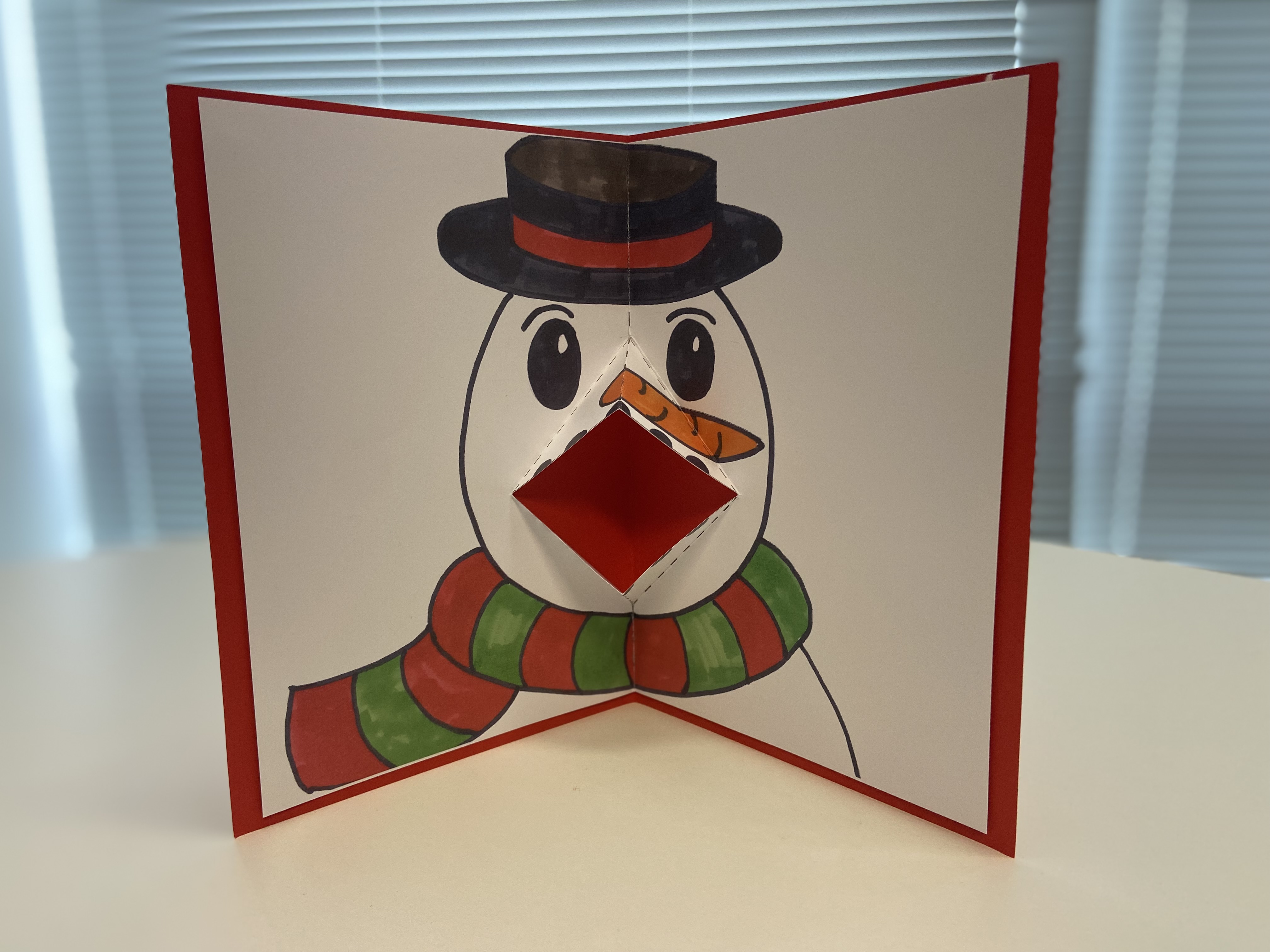 Snowman mouth fold made