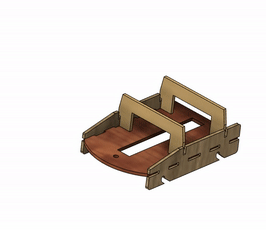 An animation showing the wooden pieces of the vehicle being clipped together