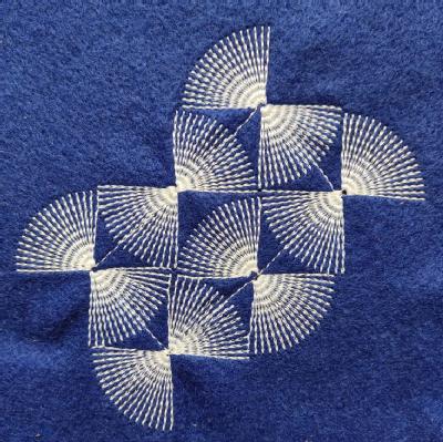 Stitched image showing the pattern on felt