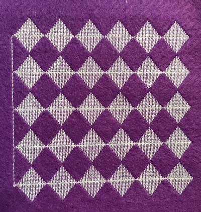 stitched version of the diamond pattern