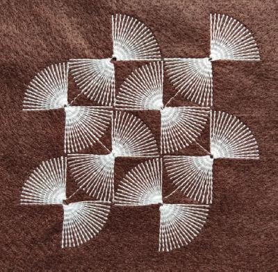 pattern stitched onto felt