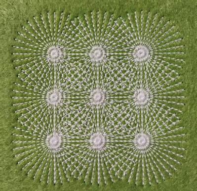 Variant of quarters pattern stitched on felt