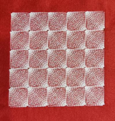 Stitched image showing the pattern on felt