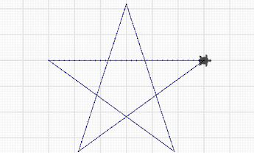 a star drawn from blue lines crossing over each other