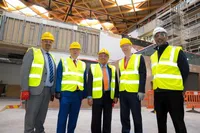 Cllr Khan, Cllr Duggins, Professor Lord Bhattacharyya, NAIC project manager, representative from Balfour Beatty