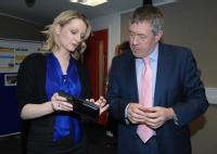 Dr Rebecca Cain with Skills Secretary John Denham