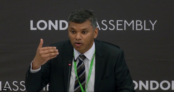 Professor Siddartha Khastgir giving evidence at the London Assembly