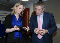 Dr Rebecca Cain with Skills Secretary John Denham