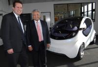 Professor Lord Bhattacharyya with Nick Fell, Director of Tata Motors