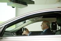 Dr Vince Cable in the vehicle simulator at WMG