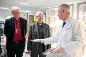 Bishop of Coventry (Rt Rev Christopher Cocksworth), Archbishop Justin Welby with Mark Amor-Segan in WMG