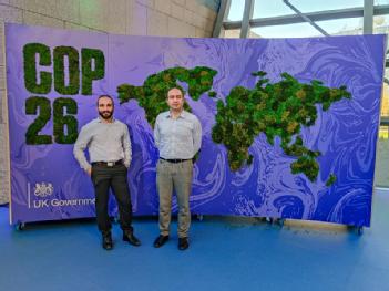 Image showing from left to right, CTO Dr Michael Wise and Dr Sid Pourfalah, Founder and CEO of Concrete4Change at COP26