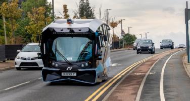 Picture shows an automated self-driving shuttle service