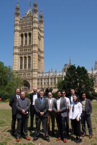 Professor Alan Chalmers and his team outside parliament