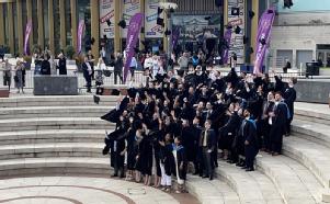 Picture shows the first cohort of Digital and Technology Solutions Degree Apprenticeship graduates
