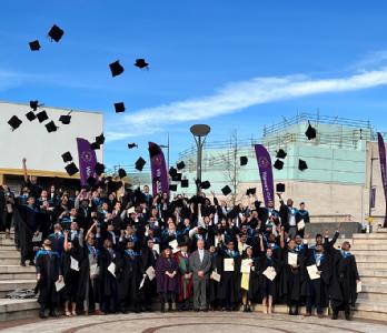 Pictures show WMG graduates celebrating at the University of Warwick