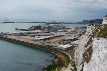 Image of Dover ferry port and the white cliffs