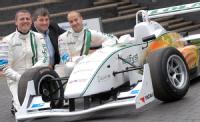 The WorldFirst research team with the Formula 3 car