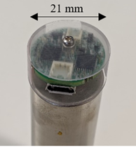 Figure 1: Smart cell PCB installed on top of a cylindrical cell