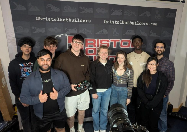 The Fighting Robots student project team with Professor Rob Thornton