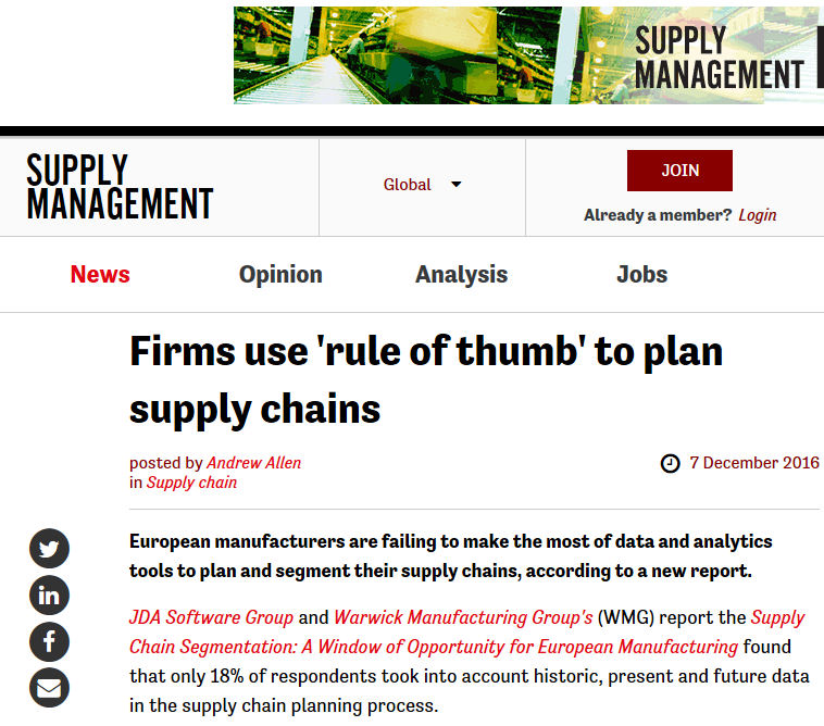 Supply Management article