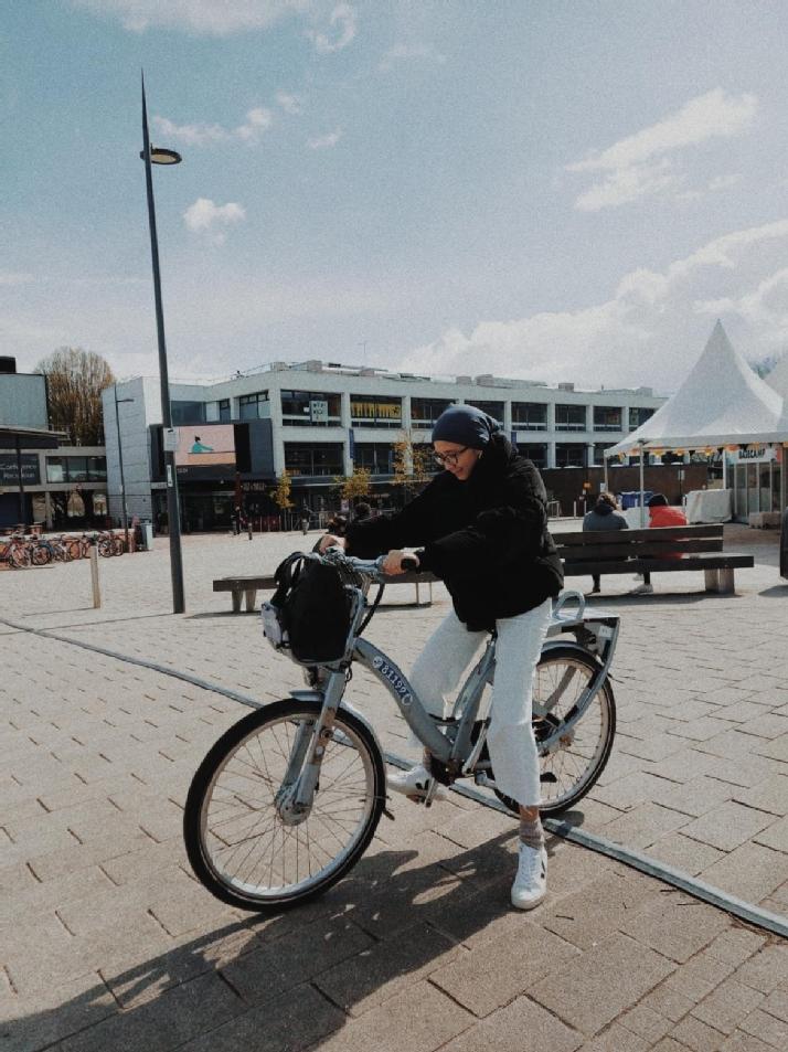 Cycling around campus