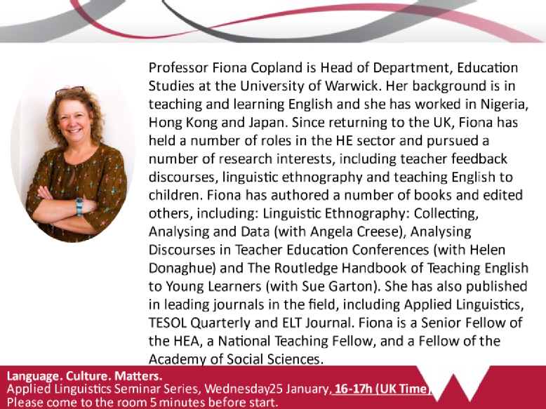 About the Speaker Fiona Copland