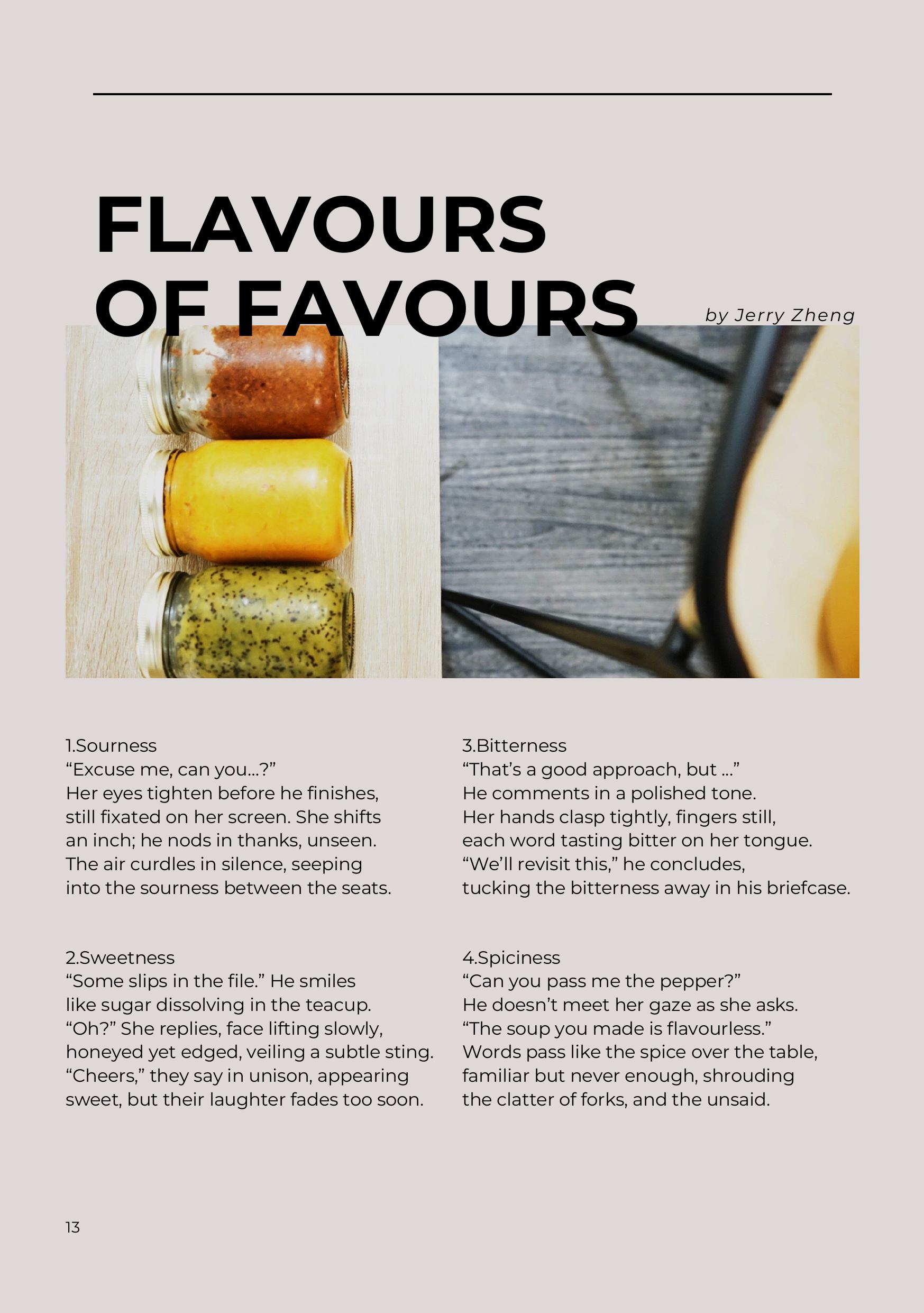 Flavours of favours