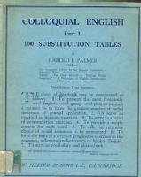Colloquial English Part I. 100 Substitution Tables