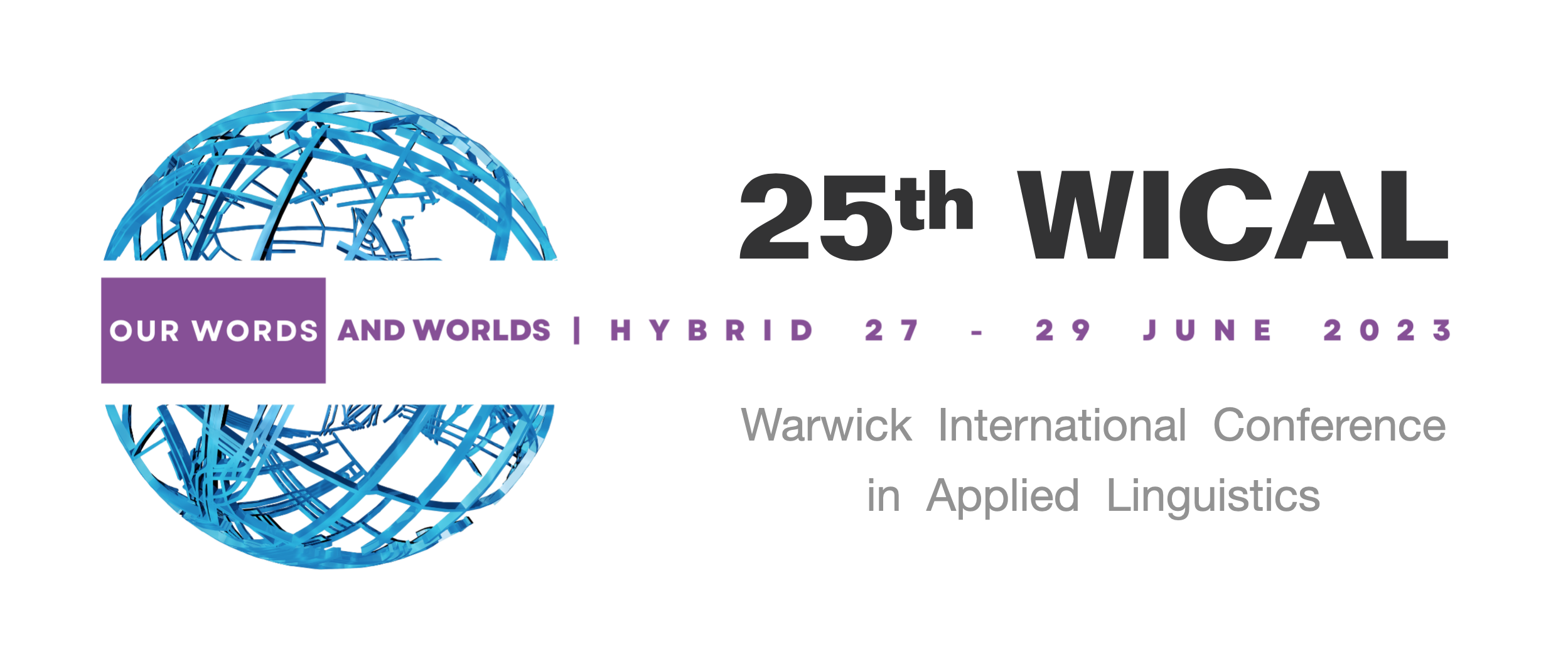 25th WICAL logo. 27-29th June. Warwick International Conference on Applied Linguistics