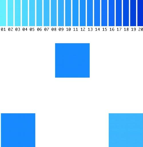 A chart showing various shades of blue