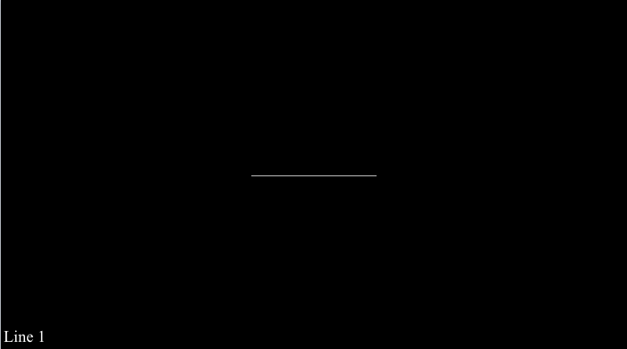 An image of a black screen, with a thin horizontal white line in the centre