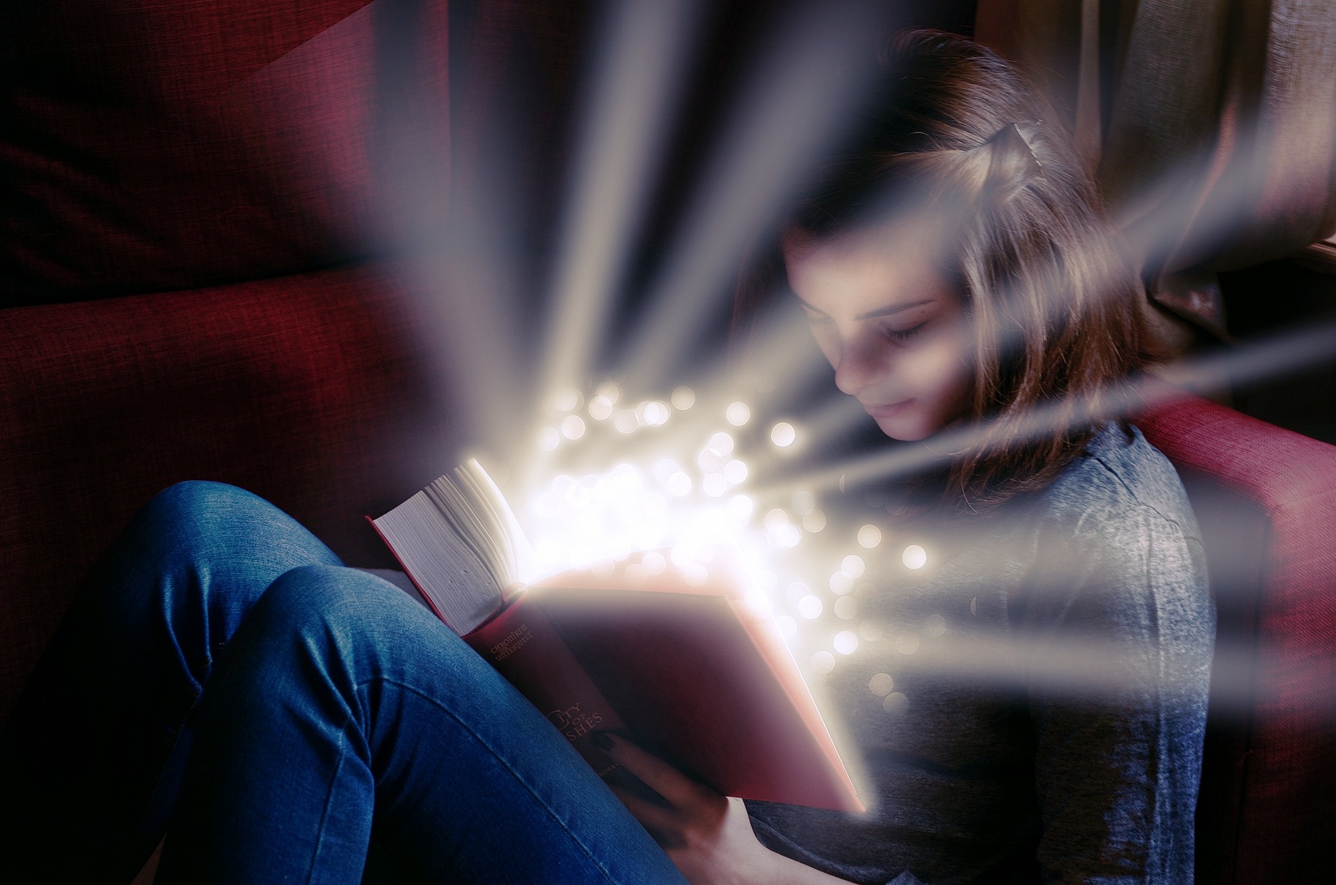 a girl reading a book