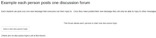 Each person posts one discussion forum screen shot