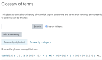 Glossary tool in Moodle