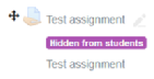 Hidden from student message in moodle