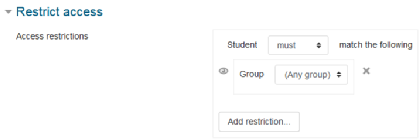 Restrict access settings in Moodle