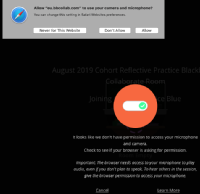 Blackboard Collaborate Safari audio and video test screenshot