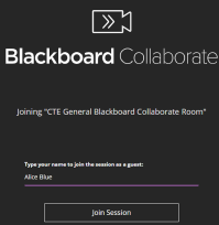 Blackboard Collaborate Ultra login screen