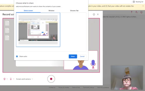 Microsoft Stream recording interface