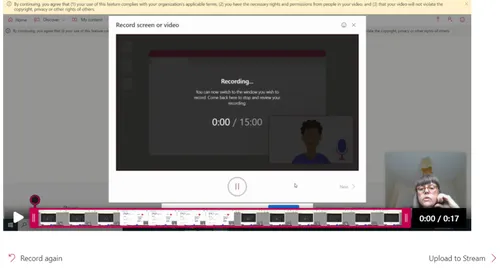 Microsoft Stream recording interface