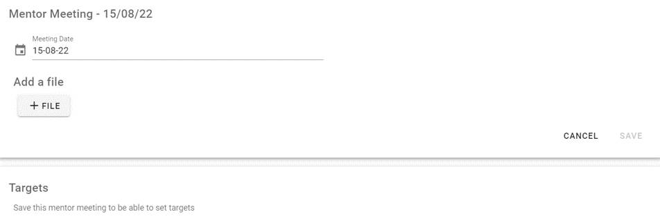 Mosaic mentor meeting interface